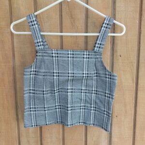 American Eagle Plaid Cropped Sleeveless Top